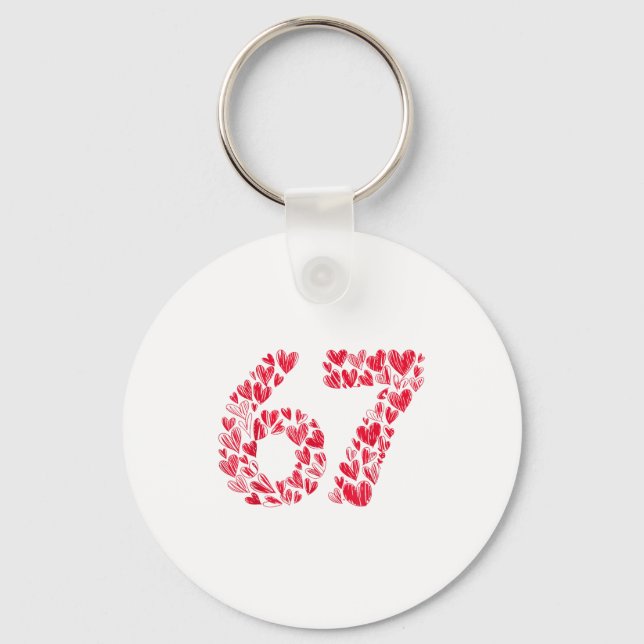 67 Valentine’s Day Heart 67 – Viral Valentine’s 67 Key Ring (Front)