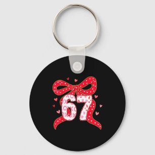 67 Valentine Vibes Coquette Bow Girl Key Ring