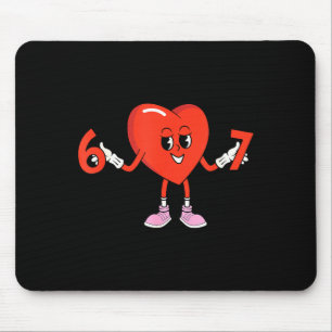 67 Valentines Funny Six Seven Cute Heart 6 7 Meme Mouse Pad