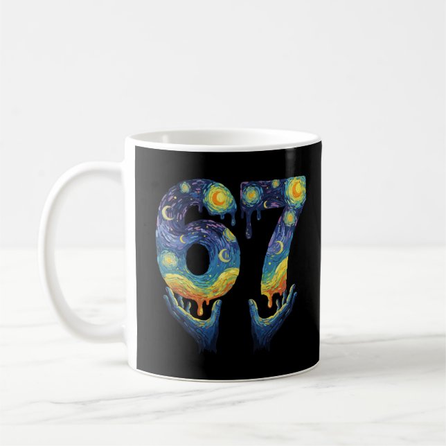 67 Van Gogh Starry Night Ice Cream Drip Funny Coffee Mug (Left)