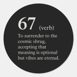 67 Verb Definition Meme Funny Internet Joke Trendi Classic Round Sticker