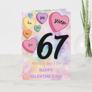 67 Watercolor Heart Valetine's Day Card