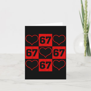 67 Xoxo Cute Heart Valentine’s Day 6 7 Six Seven M Card
