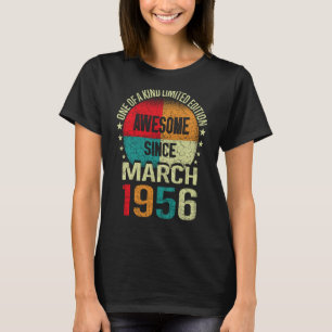 67 Year Awesome Since March 1956 Vintage 67th Birt T-Shirt