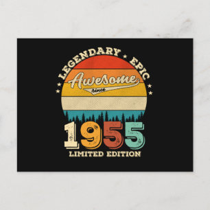67 Year Old Awesome Since 1955 67th Birthday Gift Postcard