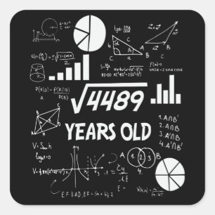 67 Year Old Bday Math Teacher 67th Birthday Gift Square Sticker
