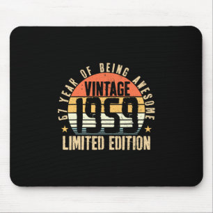 67 Years Old Vintage 1959 67th Birthday Gifts Men  Mouse Pad