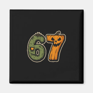 67 Zombie Pumpkin Six Seven Halloween Meme  Magnet