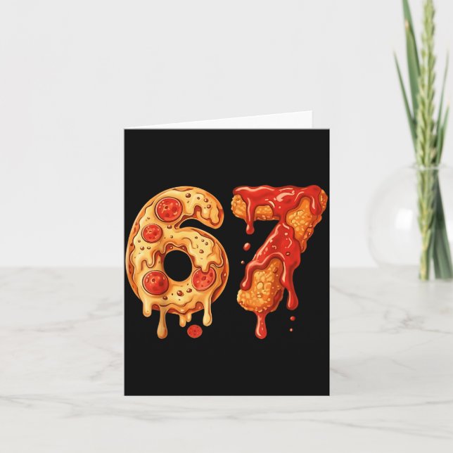 67 Zza Meme Funny Six Seven Gen Alpha Slang Kids D Card (Front)