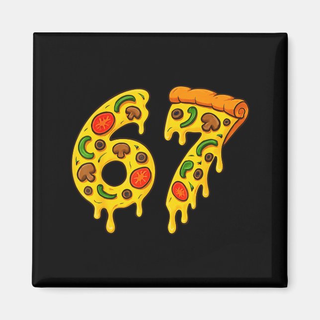 67 Zza Meme Funny Six Seven Gen Alpha Slang Kids D Magnet (Front)