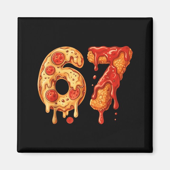 67 Zza Meme Funny Six Seven Gen Alpha Slang Kids D Magnet (Front)