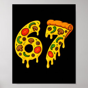 67 Zza Meme Funny Six Seven Gen Alpha Slang Kids D Poster