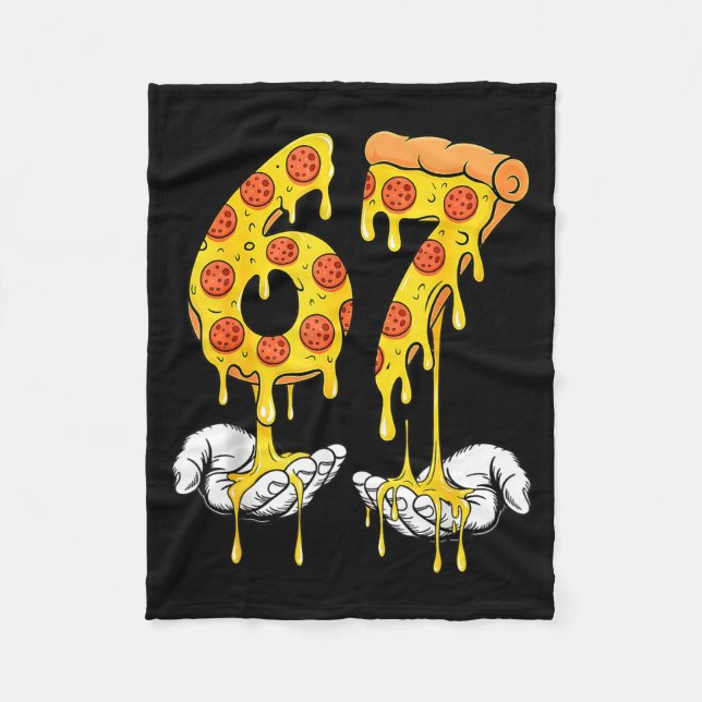 67 Zza Meme Funny Zza Lover  Fleece Blanket (Front)