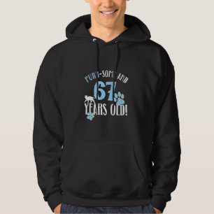 67th Birthday 67 Years Old Cat Mum Cat Lover Birth Hoodie