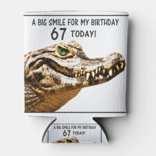 67th Birthday Alligator Smile Can Cooler
