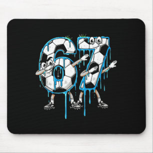 67th Birthday Drip Dabbing Soccer Ball Number 67 S Mouse Pad