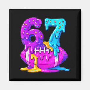 67th Birthday Ice Cream American Football Drip 6 7 Magnet