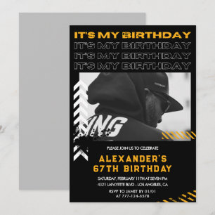 67th birthday invitations Men Photo Spray paint