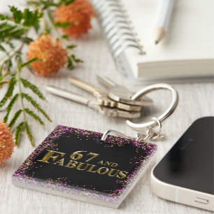 67th Birthday  Key Ring