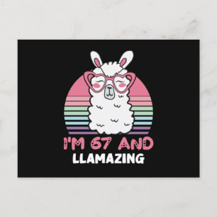 67th Birthday Llamazing Llama 67 Year Old Birthday Postcard