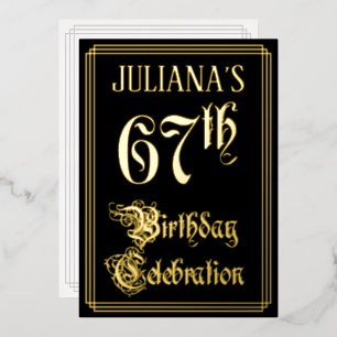 67th Birthday Party — Fancy Script & Custom Name
