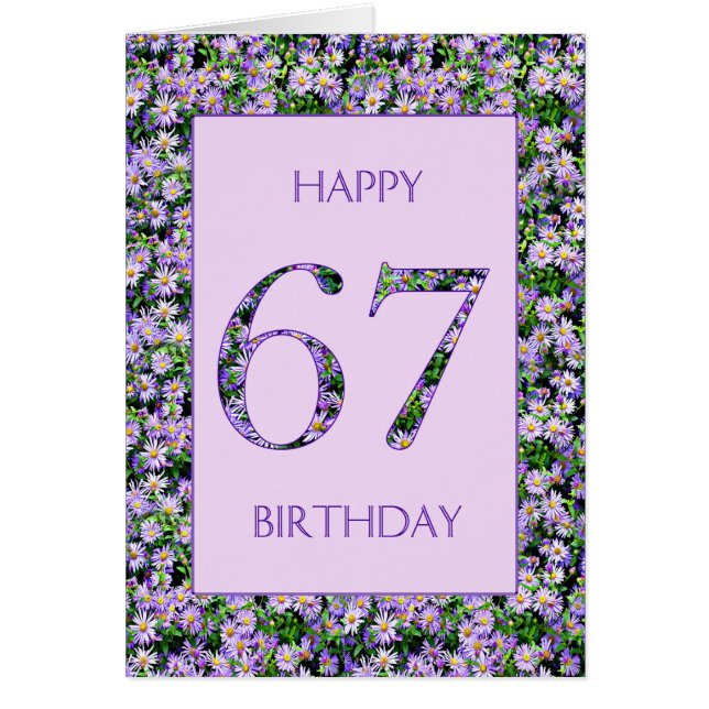 67th Birthday Purple Daisies (Front)