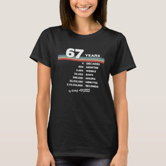 67th Birthday Vintage 67 Years Old Retro 804 Month T-Shirt