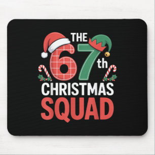 67th Christmas Squad – Cute Santa Elf Candy Canes Mouse Pad