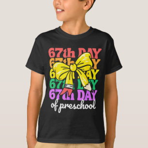67th Day Of Preschool Girls Coquette Bow 67 Days O T-Shirt