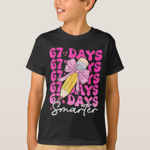 67th Day Of School 67 Days Smarter Coquette Bow Si T-Shirt