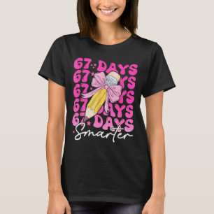 67th Day Of School 67 Days Smarter Coquette Bow Si T-Shirt