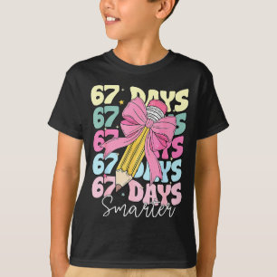 67th Day Of School 67 Days Smarter Coquette Bow Te T-Shirt