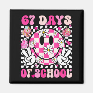 67th Day Of School 67 Days Smarter Teacher Girl Wo Magnet