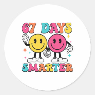 67th Day Of School 67 Days Smarter Teacher Student Classic Round Sticker