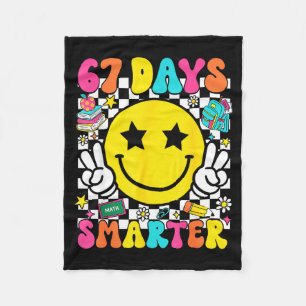 67th Day Of School 67 Days Smarter Teacher Student Fleece Blanket