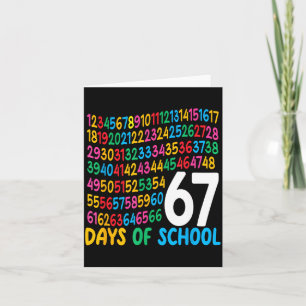 67th Day Of School 67 Math Numbers Teacher Kids 67 Card
