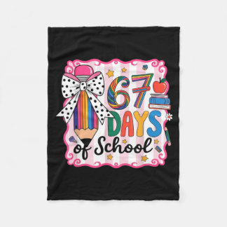 67th Day Of School 67 Six Seven Math Teacher Fleece Blanket