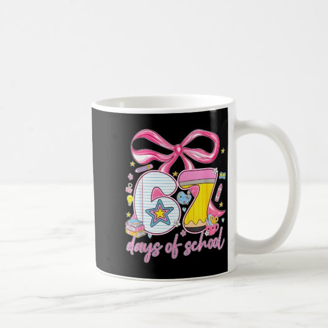 67th Day Of School 67 Six Seven Math Teacher Kids  Coffee Mug (Right)