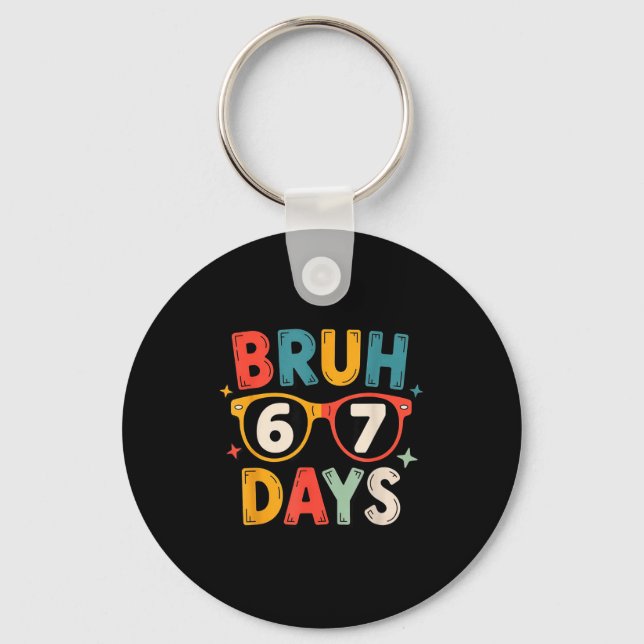 67th Day Of School Bruh Kids Celebration Design  Key Ring (Front)