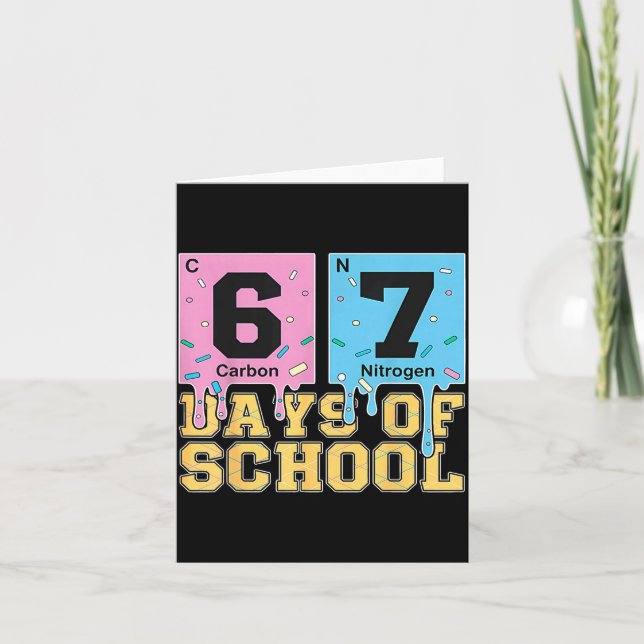 67th Day Of School Chemical Eements Teacher Boy Gi Card (Front)