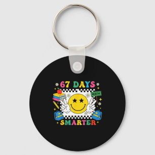 67th Day Of School Funny 67 Days Smarter Teacher B Key Ring