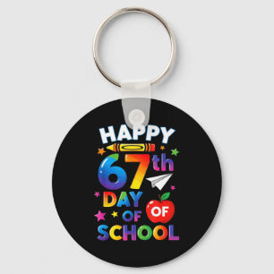 67th Day Of School Happy 67 Days Meme Teacher Kids Key Ring