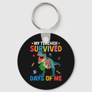 67th Day Of School My Teacher Survived 67 Days Boy Key Ring