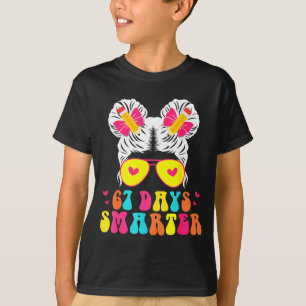 67th Day Of School Shirt 67 Day Smarter Bun Teache