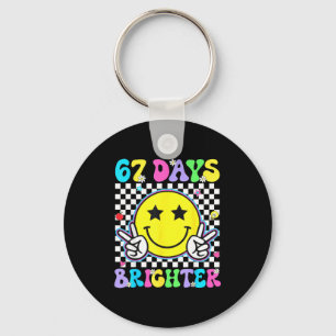 67th Day Of School Shirt 67 Days Brighter Teacher Key Ring
