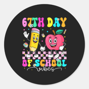 67th Day Of School Shirt 67 Days Smarter Teacher B Classic Round Sticker