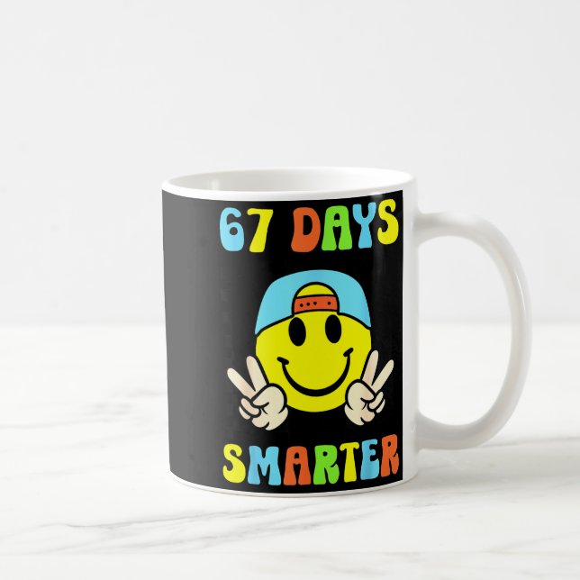 67th Day Of School Shirt 67 Days Smarter Teacher B Coffee Mug (Right)