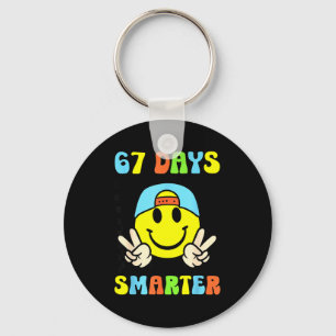 67th Day Of School Shirt 67 Days Smarter Teacher B Key Ring
