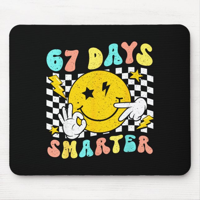 67th Day Of School Shirt 67 Days Smarter Teacher B Mouse Pad (Front)