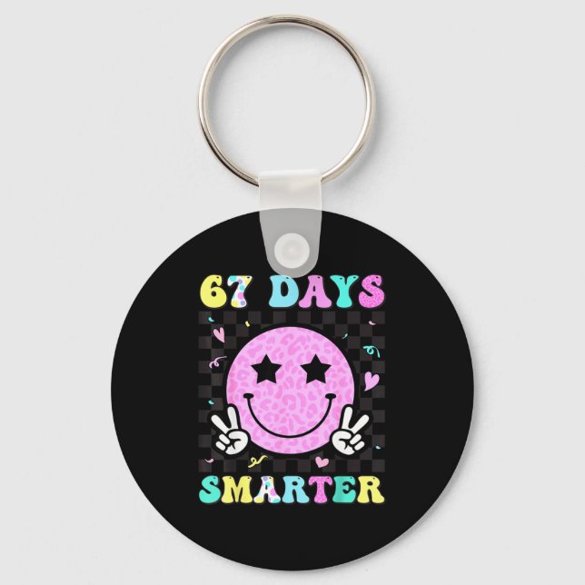 67th Day Of School Shirt 67 Days Smarter Teacher G Key Ring (Front)